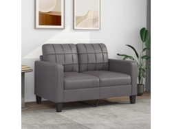 Sofá De 2 Plazas De Cuero Sintético Gris 120 Cm