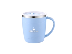 Taza de café de acero inoxidable (azul) con doble pared aislante, apta para bebidas frías y calientes, resistente al calor y al frío.