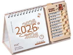 Calendario De Escritorio Creativo 2026 Con Objetivos Diarios