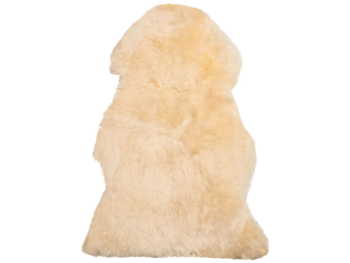 Alfombra de pelo largo BELIANI Uluru de Piel de oveja Beige 65x110