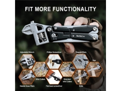 Chave Multifuncional Nextool W4 Preta 11 Em 1 Ajustável Com Alicate Chave De Fenda Serra Para Madeira
