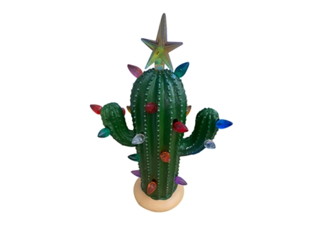 Adorno de Navidad Decoraciones Forma Cactus Adornos Decoración Resina Verde