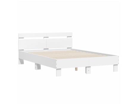Estructura de cama VIDAXL con cabecero de madera blanco (135x190cm)