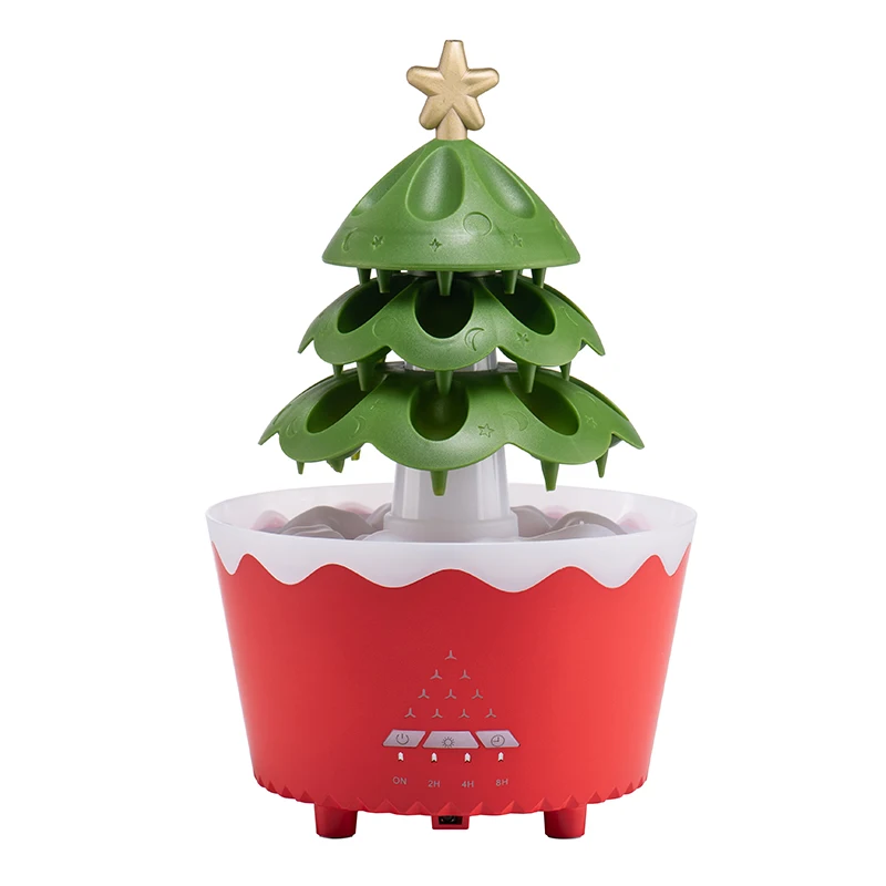 Difusor de aroma con control remoto, humidificador con forma de gota de lluvia y nube de lluvia Mdug (rojo)
