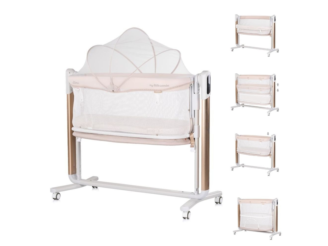 Minicuna eléctrica con lateral plegable Ultima Beige de Chipolino