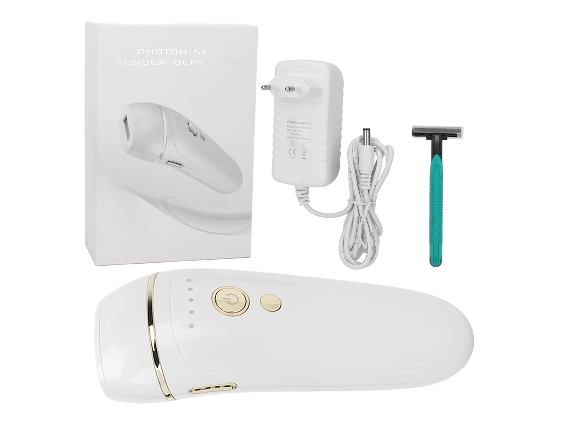 Máquina Ipl De Depilación Portátil Para Hogar, Epilador Eléctrico Indoloro Para Axilas, Espalda, Piernas, Brazos, 110‑240v Blanco, Enchufe Eu