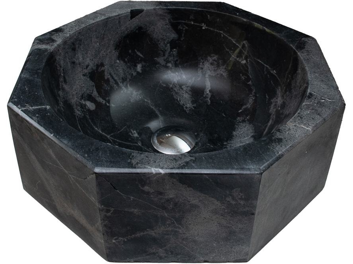 Lavabo de piedra redondo sobre encimera FORZINI FZ-102 ( 40x40x15 cm)