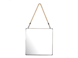 Espejo de pared cuadrado 30x30 cm con marco de metal y cuerda Max Home