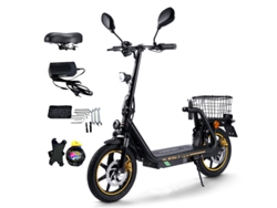 Patinete eléctrico Twofish M5 Elite E 500W 48V 13Ah Velocidad máxima 40km/h Autonomía 30km Neumáticos 14 Con asiento y cesta trasera Negro