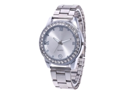 Reloj Analógico De Cuarzo Unisex Con Correa De Acero Casual Simple Zhoulianfa (plata)