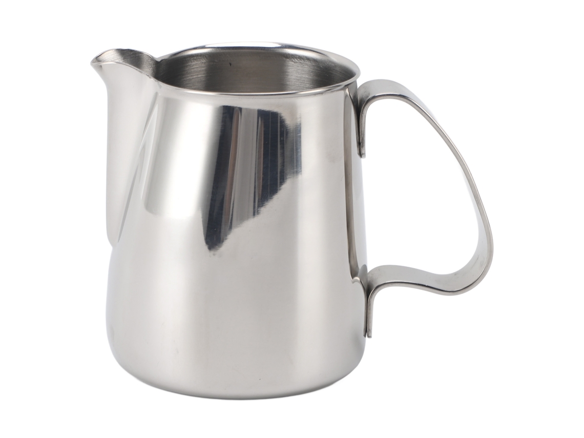 Jarra para espumar leche de acero inoxidable 304, boquilla antigoteo, 350 ml, ideal para el hogar y la cafetería.