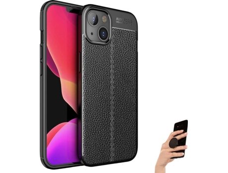 Carcasa + Popsocket iPhone 13 Mini Rugged Leather Negro
