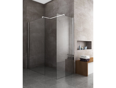 Cabina de Ducha GIORGY Reversible De 8 mm con Barra De Soporte En Forma De T H. 200 cm - 88-90 + 108-110 cm