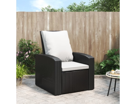 MAISON EXCLUSIVE - Sillón reclinable de jardín con cojines ratán sintético negro