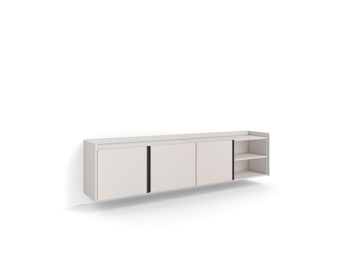 Mueble Tv, Televisión, 207x35x50cm, Para Tv Hasta 80", Colgado, Suspendido, Beige