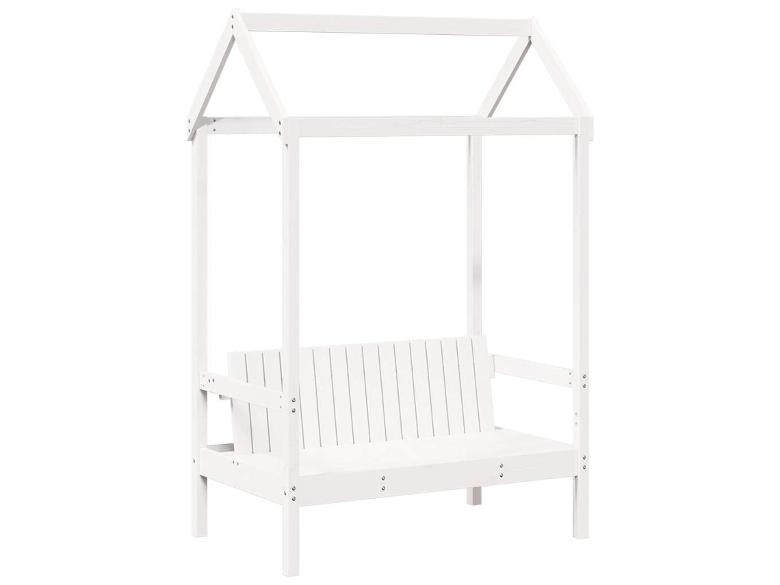 Maison Exclusive - Banco Con Techo Madera Maciza De Pino Blanco 117,5x70x176,5 Cm