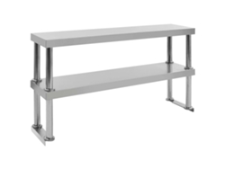 Elementos. 2 estantes para mesa de trabajo 120x30x65cm acero inoxidable DKD HOME DECOR