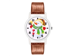 Reloj De Pulsera Analógico De Cuarzo Para Mujer Con Esfera Redonda Y Correa De Pu - Café