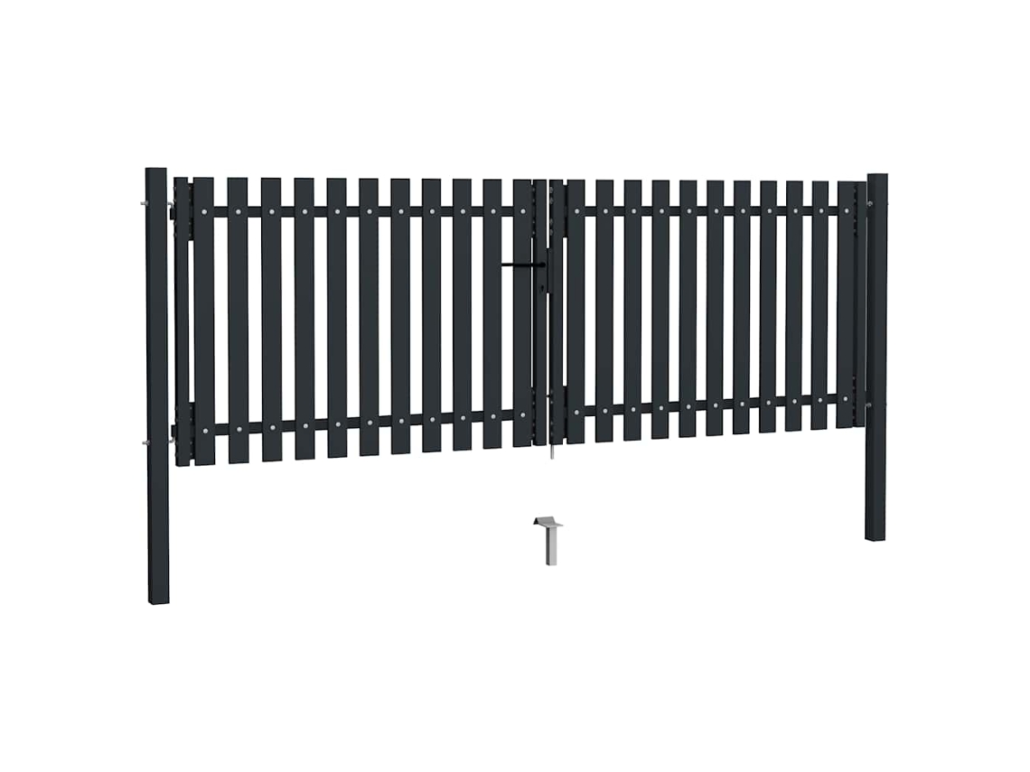 Puerta de acero de doble puerta 300x125 cm Antracita MAISON EXCLUSIVE