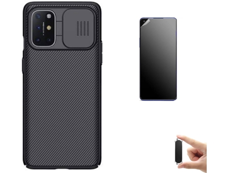 Kit Carcasa, Protector Y Soporte Oneplus 8T Ultimatte Nillkin Camshield Negro