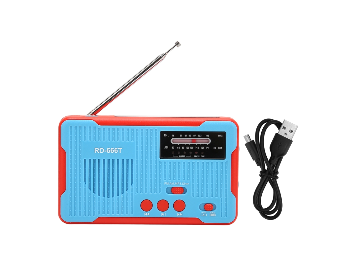 Radio De Emergencia Con Energía Solar, Manivela, Am/fm Recargable Y Luz Para Acampar Y Hacer Senderismo.
