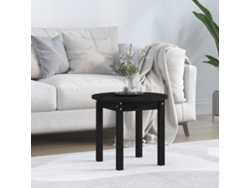 Mesa de centro Ø 45x40 cm Madera maciza de pino Negro HARLANV1