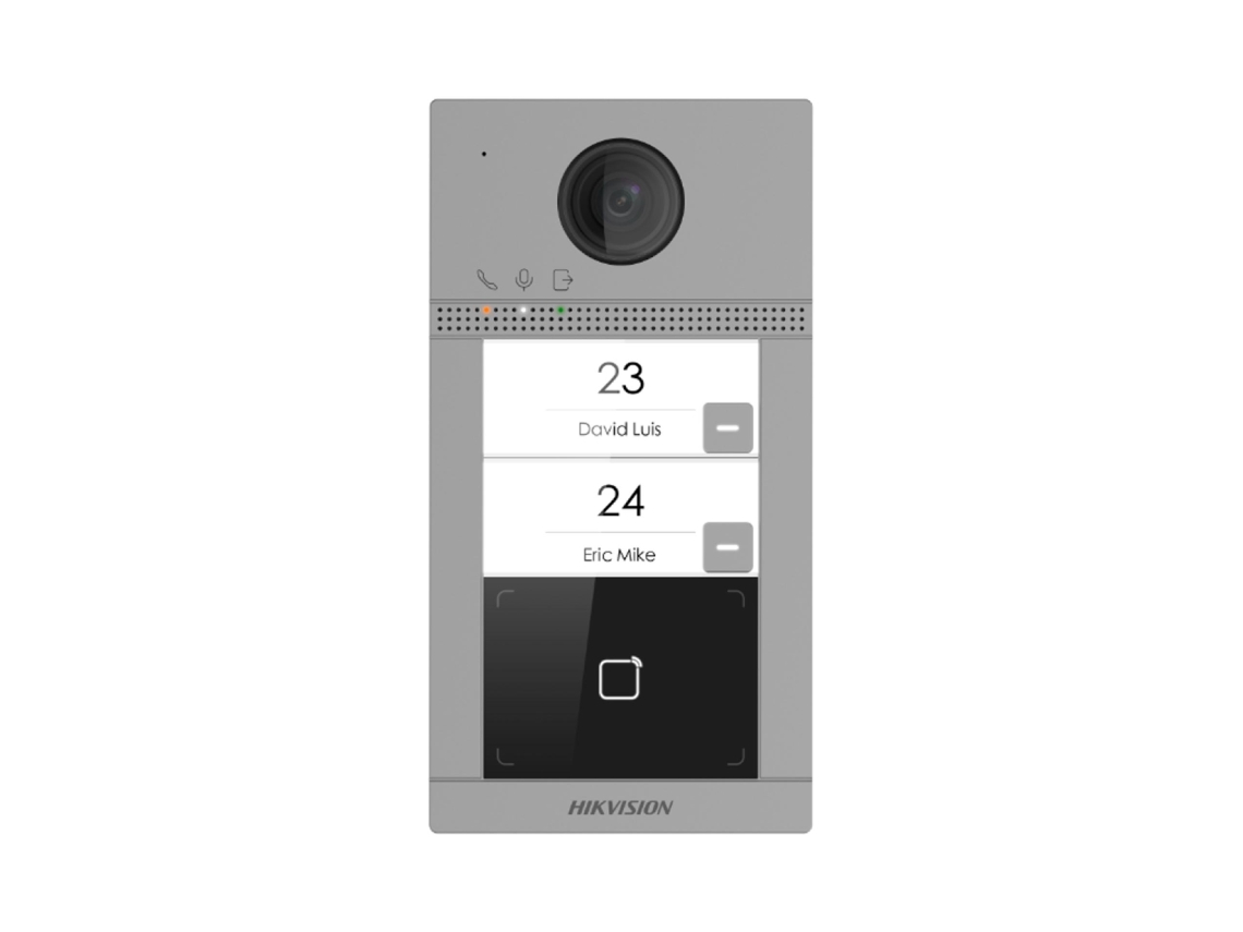 Videoportero Ip Hikvision Villa Door De 2 Mp Con Wifi Y Poe, 2 Botones, Apertura Con Tarjeta Mf, 2 Relés Integrados, Ip65