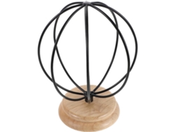 Perchero GOKOCO de metal negro y madera natural para guardar sombreros.