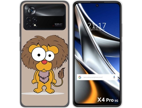 Carcasa para Xiaomi Poco X4 Pro 5G TUMUNDOSMARTPHONE Dibujos Leon Multicolor