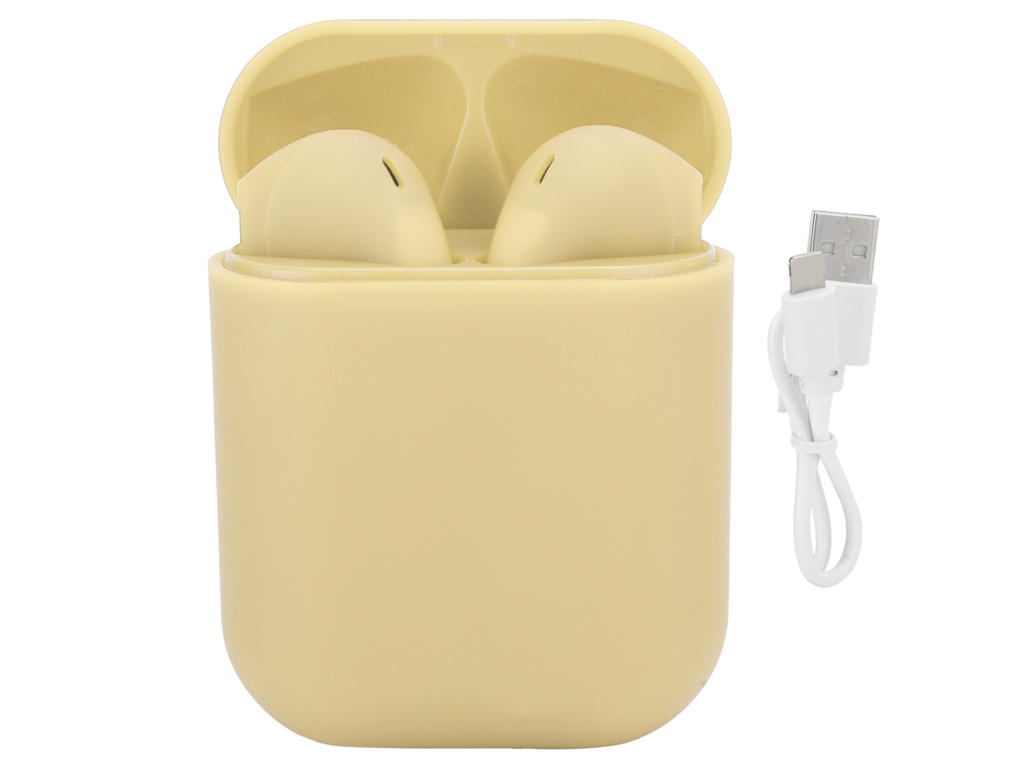 Fones De Ouvido Tws Bluetooth 5.0 Sem Fio Com Controle Táctil E Estojo De Carregamento Amarelo