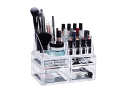 Organizador De Maquilhagem Relaxdays Com 4 Gavetas, Kit Para Batons, Vernizes E Cosméticos Em Acrílico, Transparente
