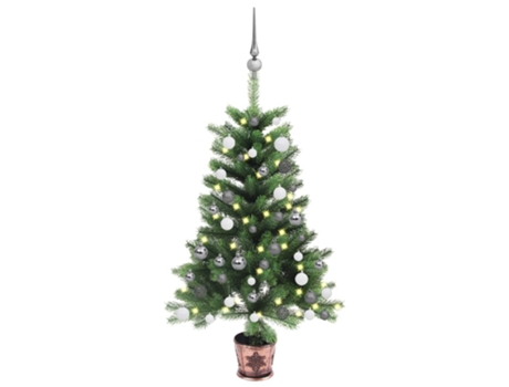 Árbol de Navidad artificial VIDAXL con luces y bolas verde (65 cm)