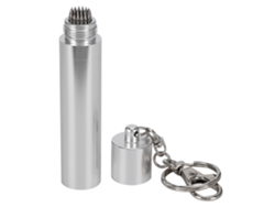 Herramienta Portátil De Metal Para Reparar Y Dar Forma A Las Puntas De Los Tacos De Billar Con Cadena De Acero Plateado.