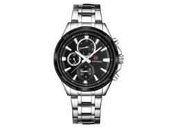 Reloj Hombre Naviforce Acero Resistente Al Agua Cuarzo Con Calendario Blanc Negro