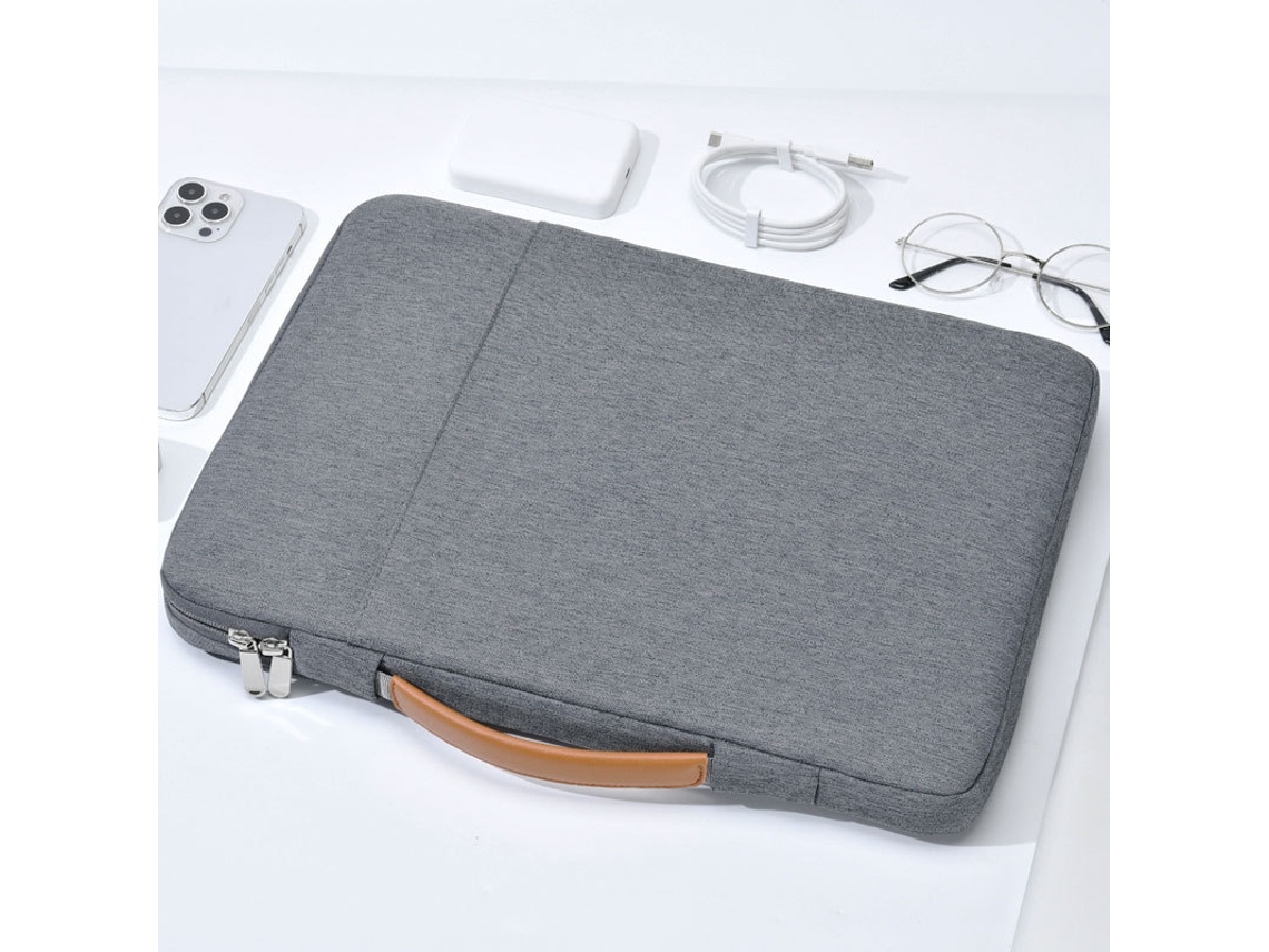 Elegante maletín gris para portátil con airbag, compatible con portátiles de 13,3 y 14,2 pulgadas. Marca Yunzii.