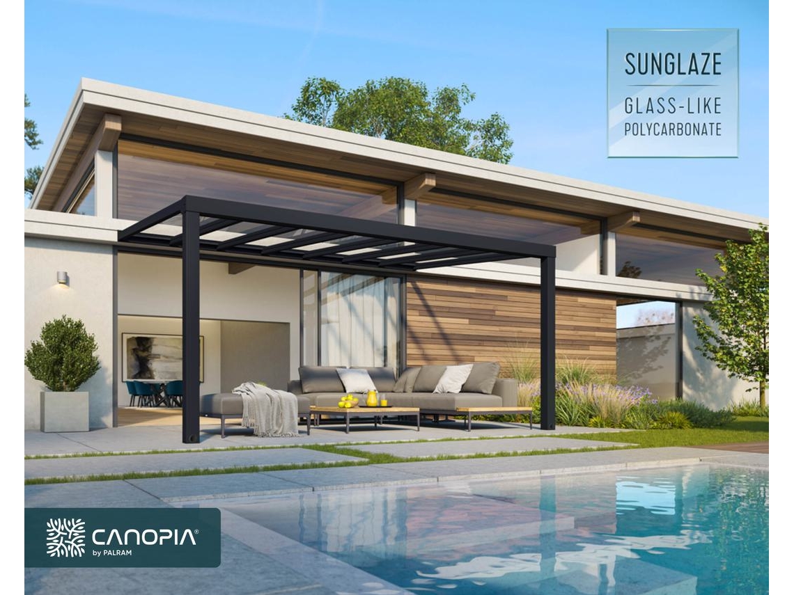 CANOPIA Pérgola Stockholm Premium Cubierta para Terraza de Aluminio 3,4X5,2 m Transparente