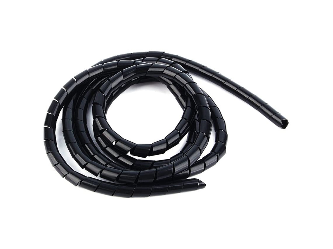 2026velora-coiled Espiral para cables 5m 6mm Organizador de cables negro para el hogar, taller, PC, TV