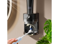 Dispensador automático de pasta de dientes con sensor y volumen ajustable, montaje en pared, color negro Aeuzwr
