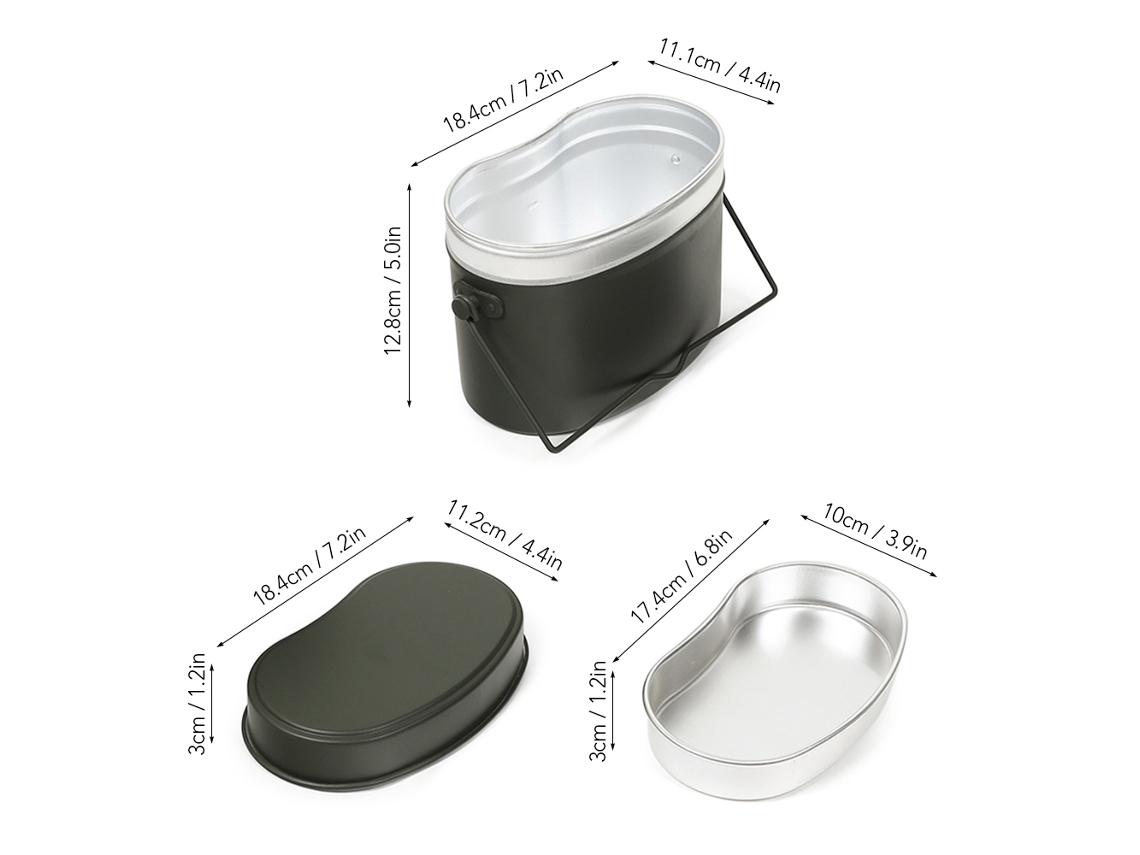Juego De Utensilios De Cocina Para Camping De 1,5 L, Estilo Militar, Con Tapa, Ideal Para Acampar, Hacer Senderismo, Pescar Y Hacer Picnics.