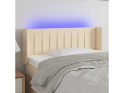 Cabecero Con Led De Tela Crema 103x16x78/88 Cm