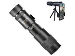 Kit monocular Chennls 4K con zoom de alta potencia de 10,300 x 40 mm para adultos y niños, con soporte para teléfono inteligente y trípode, color negro
