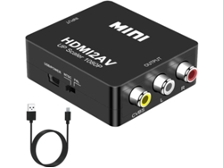 Adaptador convertidor HDMI a RCA CVBS compuesto de 1080p compatible con Xbox, TV, Roku, Fire Stick, PC/portátil PAL/NTSC, Plug &amp; Play Bestvite
