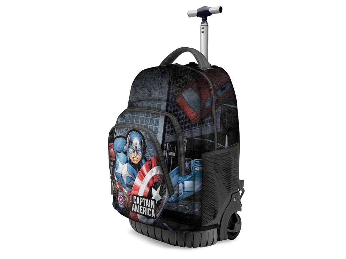 Capitán América Defender Mochila Trolley GTS FAN, Negro