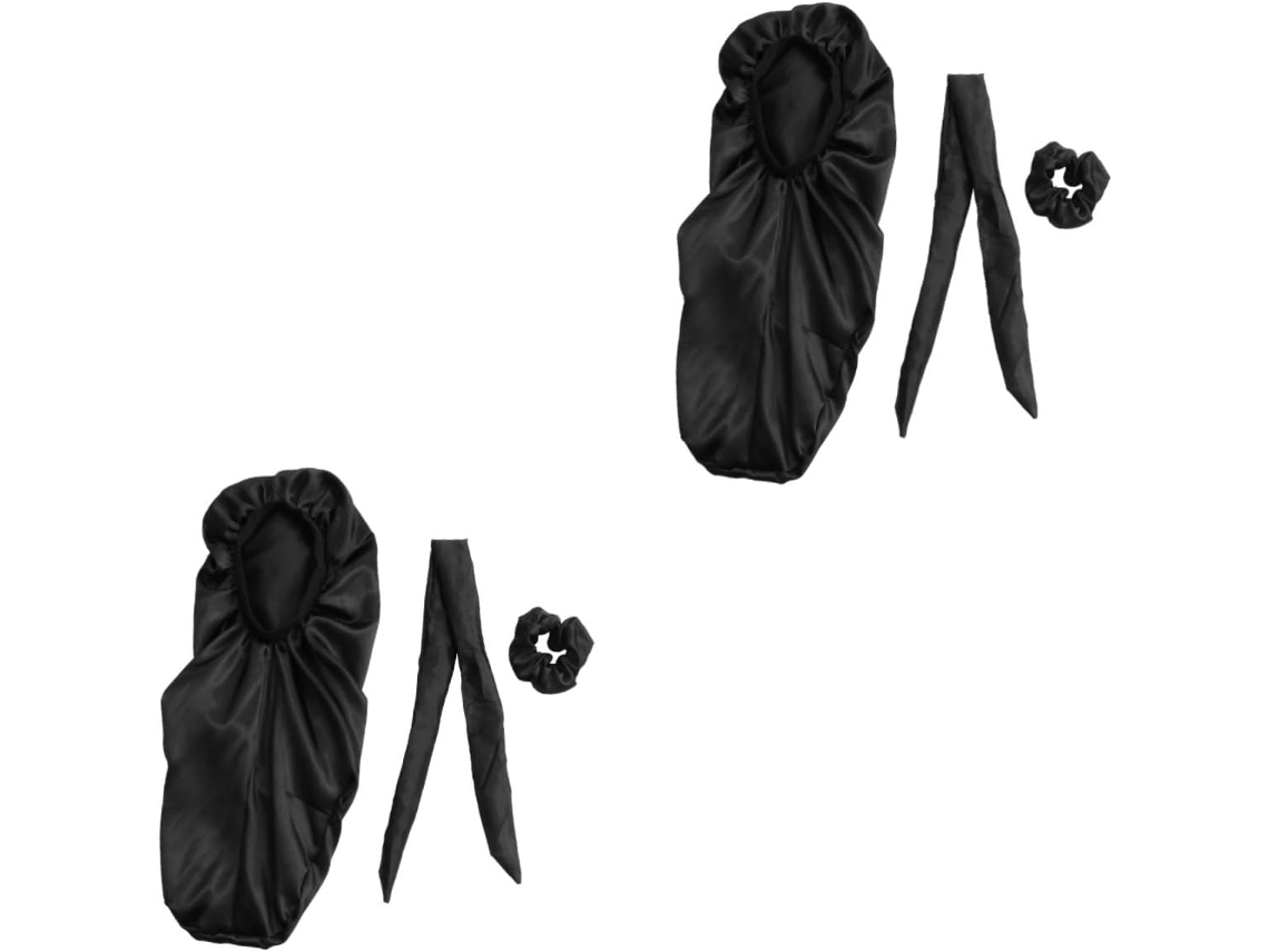Conjunto De 2 Toucas De Cetim Com Elástico Para Dormir, Para Mulheres, Para Dreadlocks, 3 Peças X