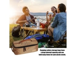 Khakiipree Bolsa Grande Capacidade Leve Piqueniques Viagens Transporte Gadgets Organização Higiene Pessoal Camping Utensílios Mesa Atividades