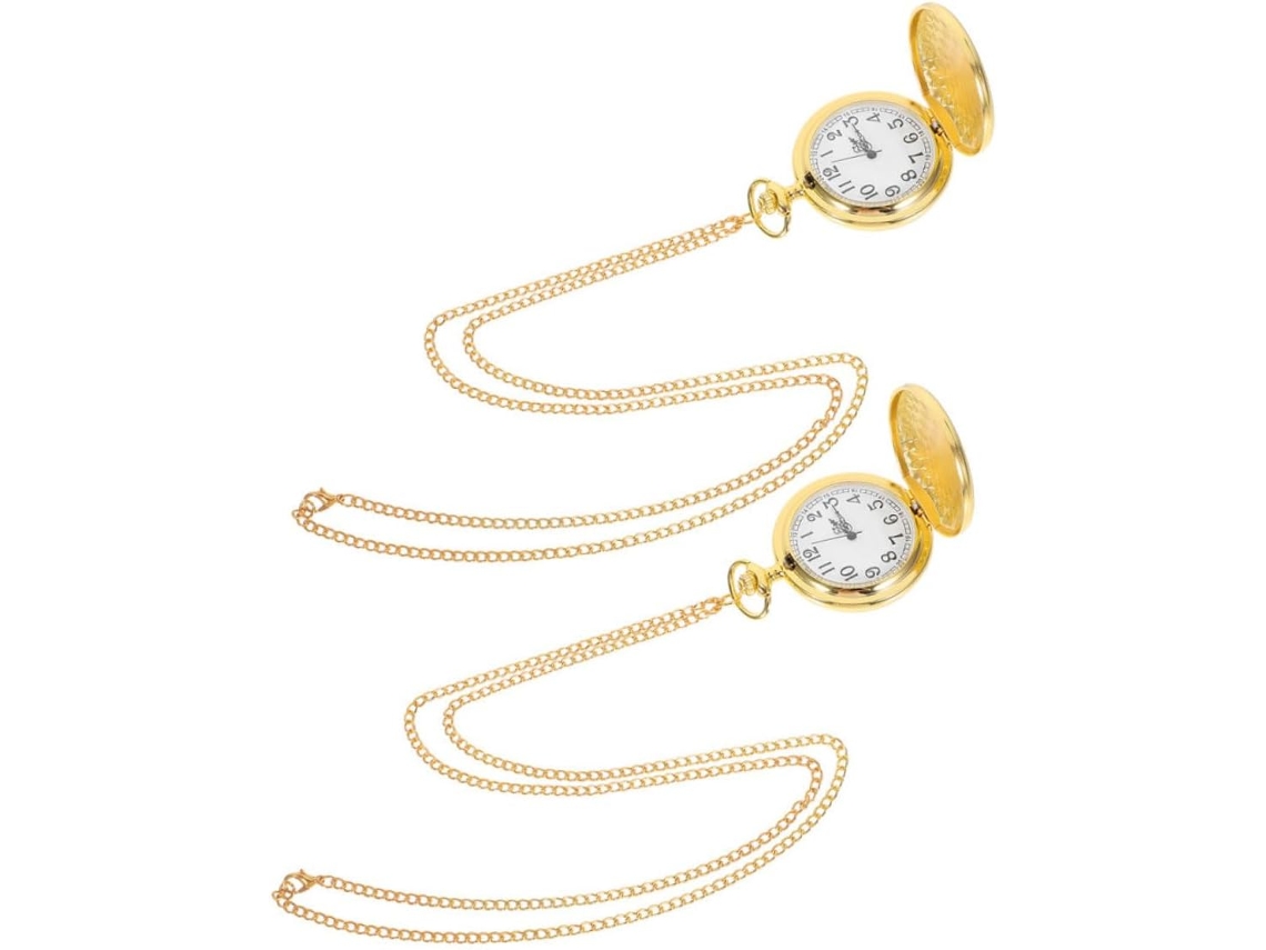Conjunto De 2 Piezas De Reloj De Cuarzo Vintage Con Elegante Collar Para Mujer, Diseño Elegante Y Refinado.