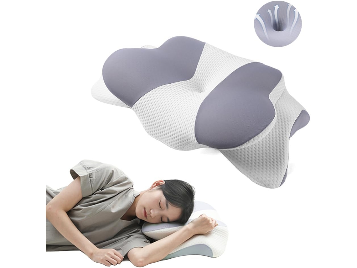 Almohada Cervical Ergonómica De Espuma Viscoelástica Cómoda Y Transpirable Alivia El Dolor De Cuello (gris Oscuro) Cuich