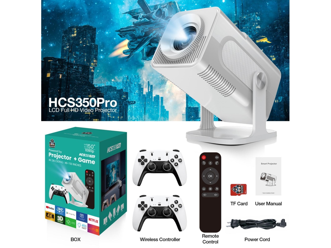 Proyector Portátil, Android 13, Wi-fi 6, Bluetooth 5.0, Hd 720p, Proyector Inteligente, Estándar Europeo.