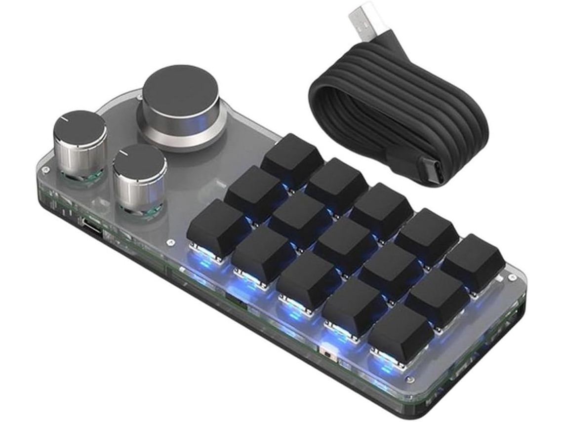 Funciones De Teclado, Memoria Intercambiable En Caliente, Teclado Numérico Programable, No Requiere Controlador, Escritorio Negro