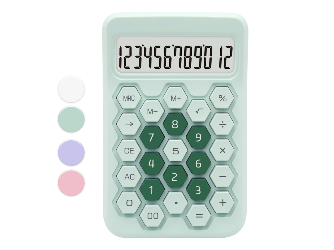 Calculadora básica Csyy con pantalla LCD de 12 dígitos (verde)